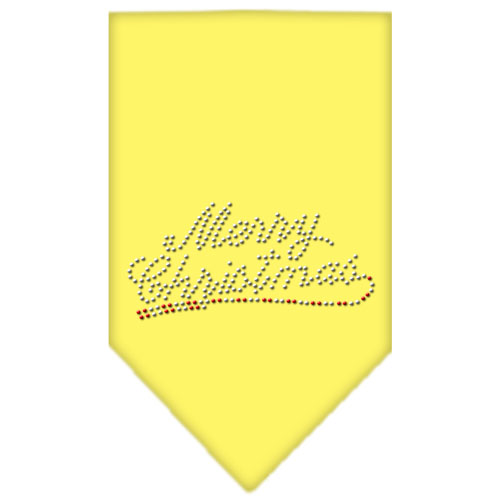 Merry Christmas Rhinestone Bandana Yellow Large